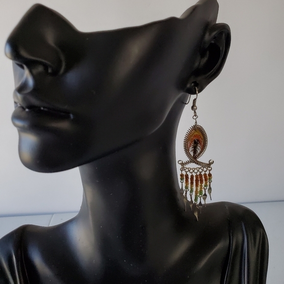 Two pairs of Handcrafted Metallic Thread Bead Dangle Earrings - Picture 13 of 14